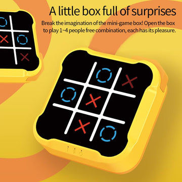 Tic Tac Toe, 4 in 1 Handheld Educational Game Machine, Electronic Tic Tac Toe Game for Education and Memory Growth, Home, Toy Board Game for Kids