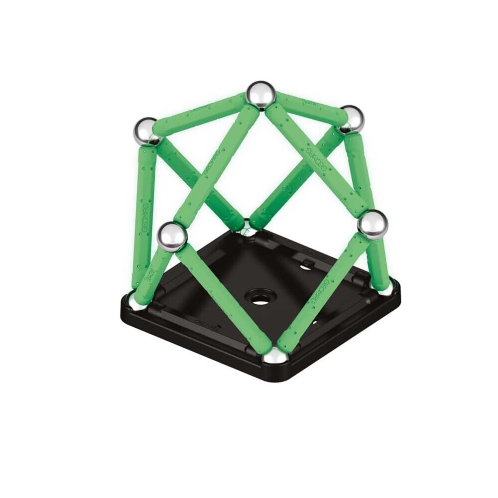 Geomag, Glow Recycled, Magnetic Constructions with Glow Effect, Magnetic Bars Glowing in The Dark, 25-Piece Pack, 100% Recycled Plastic