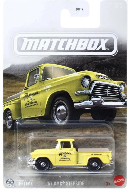Matchbox '57 GMC Stepside [Yellow] 2/5, 1:64 Scale Diecast Toy Vehicle