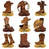 9 Pcs Western Party Decorations Western Cowboy Boot Centerpieces for Tables Cowboy Table Decorations Western Table Decor Supplies
