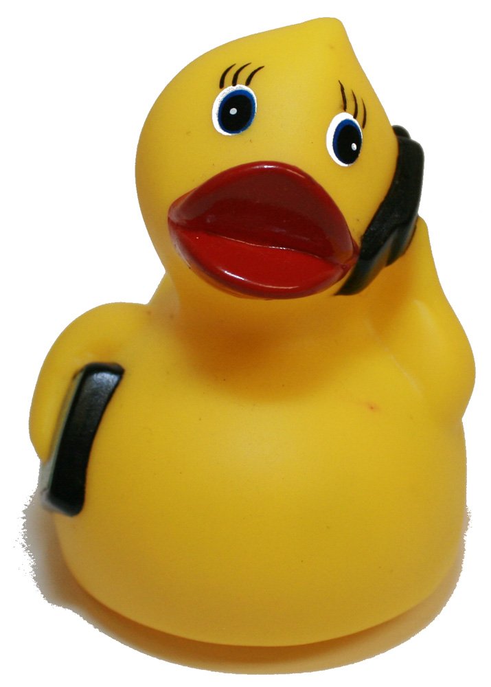waddlers Rubber Ducks Family on the Go Telephone Duck, Brand Toy Bathtub Rubber Ducks that Float Upright, Rubber Ducky Birthday on the Go Life Style