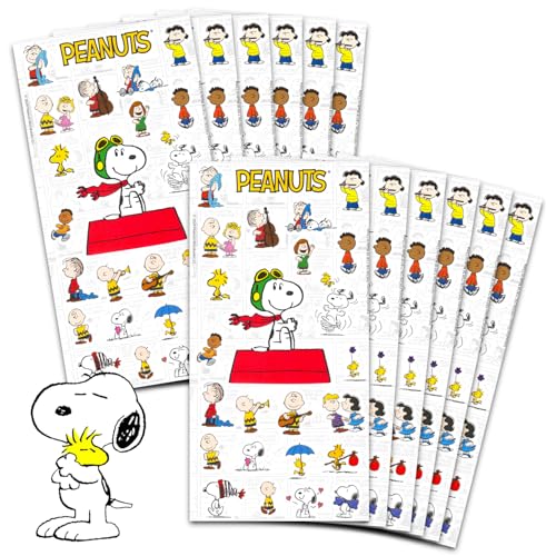 Peanuts Stickers Party Favors for Boys & Girls 12 Pack Bundle