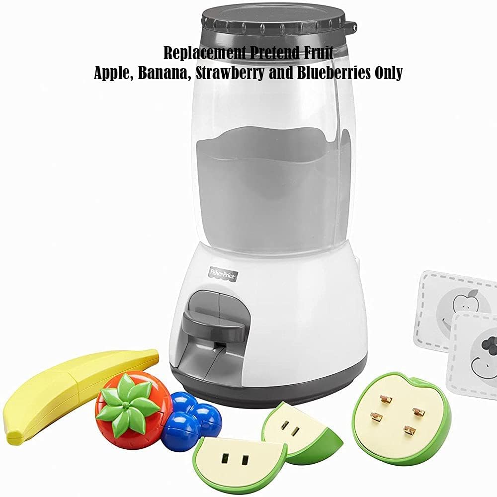 Replacement Parts for Fisher-Price Mix and Serve Smoothie Maker - DVH29 ~ Replacement Pretend Fruits ~ Apple, Banana, Strawberry and Blueberries