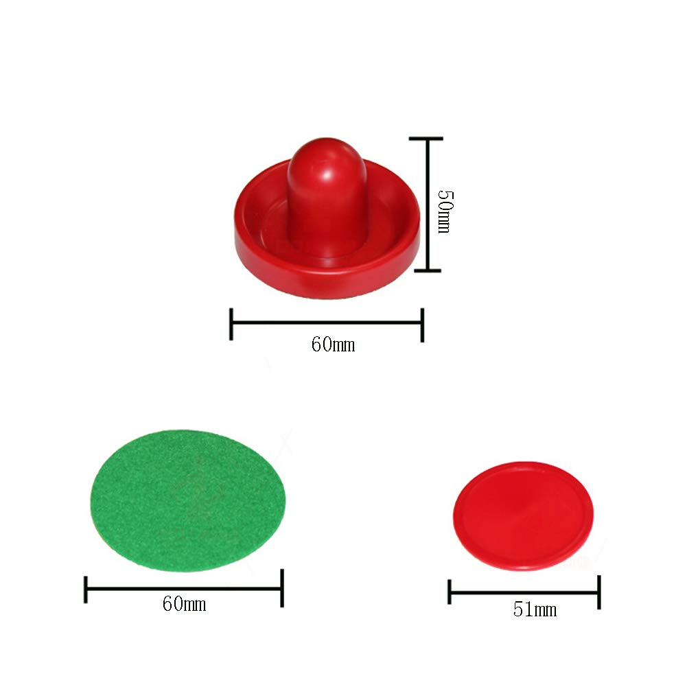 1 Set Mini Air Hockey Pushers and Air Hockey Pucks Great Goal Handles Pushers Goal Handles Paddles Replacement Accessories for Game Tables 60 MM