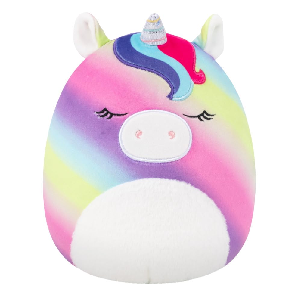 Squishmallows Original 8in Clarissa the Rainbow Unicorn with Fuzzy Belly - Official Jazwares Plush (Little)