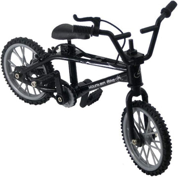 Black 1/18 Diecast Bike Action Figure Toy,Mini Finger Mountain Bike Bicycle Art Crafts Desktop Decor Finger Bikes