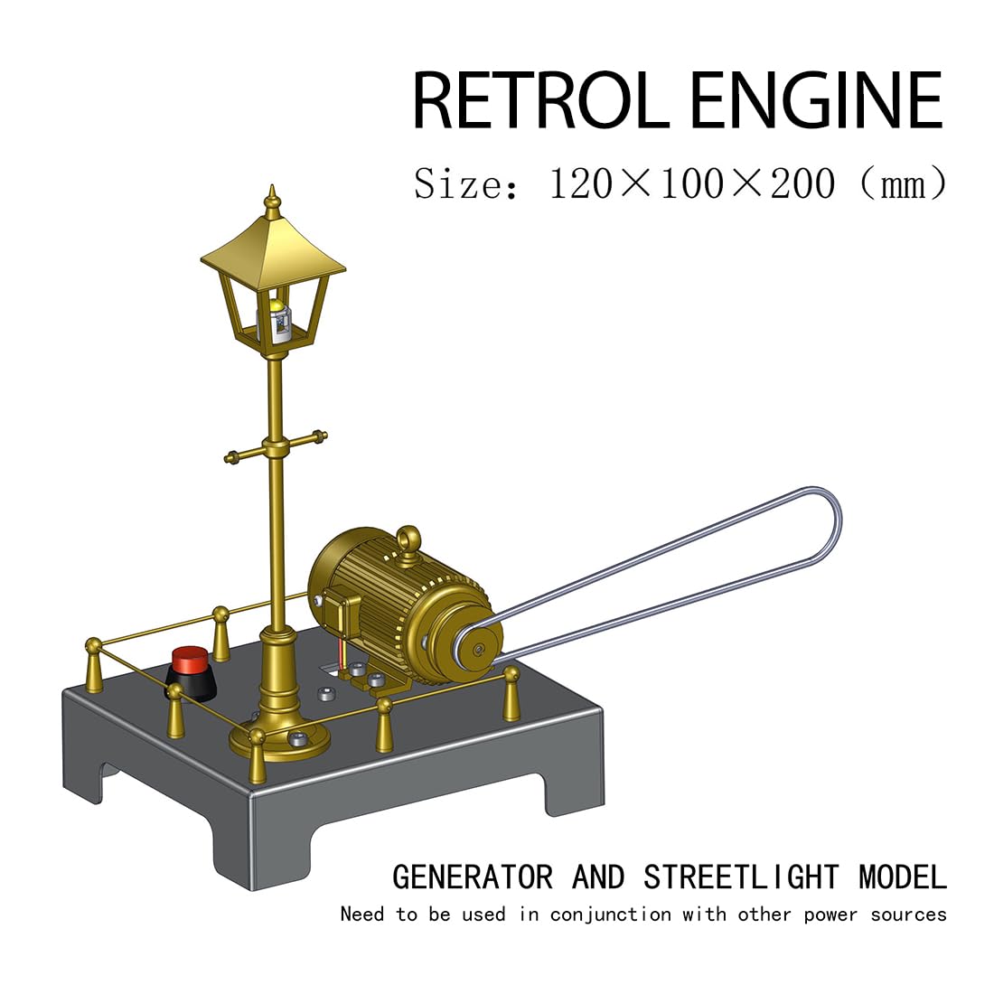WOWOBONTOY Mini Steam Generator and Lamp Scene Model, DIY Steam Beam Engine Model Accessories for Steam Engine Model, Build Your Own Engine Kit