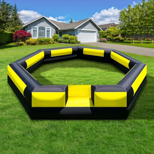 15Ft Gaga Ball Pit Inflatable with Built-in Blower Indoor & Outdoor Portable Gaga Ball Pit Blow Up Gaga Pit Game Court for Backyard, Camp, Family Fun
