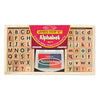 Melissa & Doug Wooden Alphabet Stamp Set - 56 Stamps with Lower-Case and Capital Letters Preschool Writing Toys, ABC Stamps, Kids Arts & Crafts,