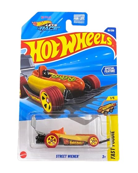 Hot Wheels Street Wiener, Fast Foodie Series 1/5, 1:64 Scale Diecast Car