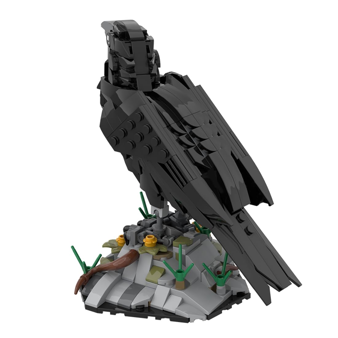 EnuoChbuild Raven Bird Building Bricks Modular Animals Black Bird Crow Art Set for Adults, Creative Animal MOC Construction Decor & Collectible