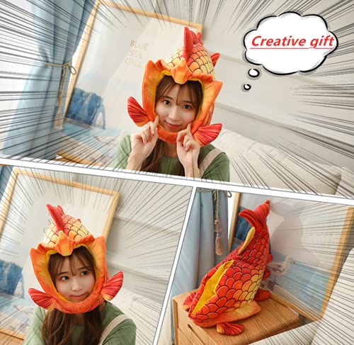 XIYUAN funny fish head hat- fish costume hat-Sea Animal Hats - Costume Hats -Funny Fun and Crazy Hats in Many Styles Red