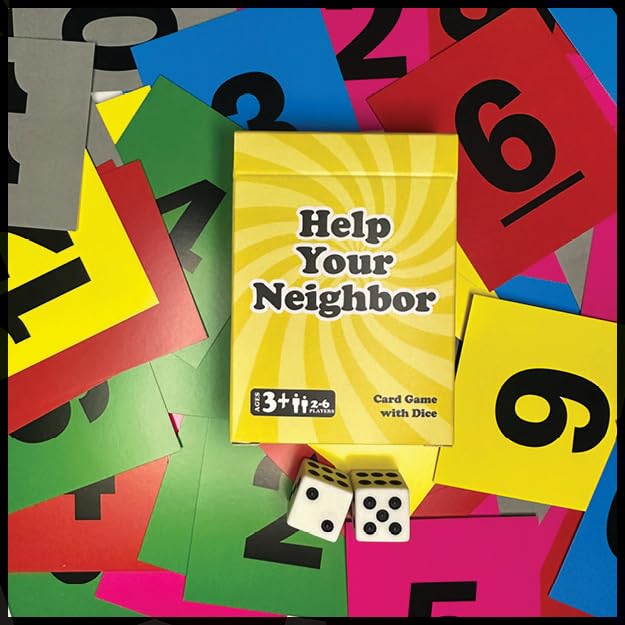 Shiggybig Games Help Your Neighbor - Family Card & Dice Game for Kids and Adults | Screen-Free Counting Game for Ages 3+ | Fun Family Game Night
