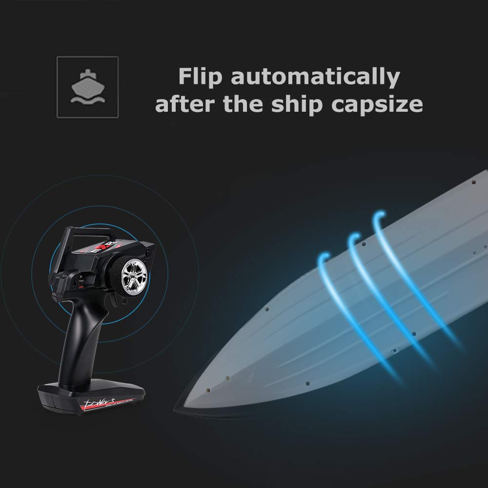 GoolRC WLtoys WL912-A RC Boat, 35KM/H High Speed RC Racing Boats for Adults, 2.4GHz Remote Control Boat with Self-Righting for Pools or Lakes