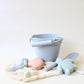 Silicone Beach Toy Set, 7 Pieces with Bucket, Shovel, Molds, Net Bag