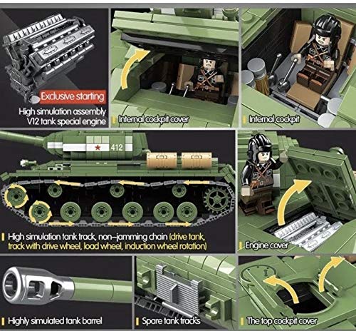 General Jim's Military Themed WW2 Building Blocks Tank Sets for World War 2 Brick Building Enthusiats (Soviet IS-2M Tank)