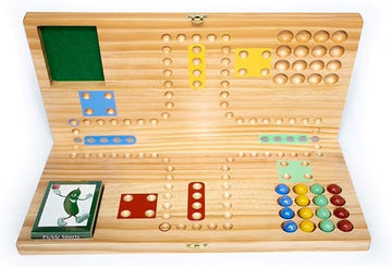 Pickle Sports Get Out Card Marble Wood Board Game (Folding Portable Travel Board)