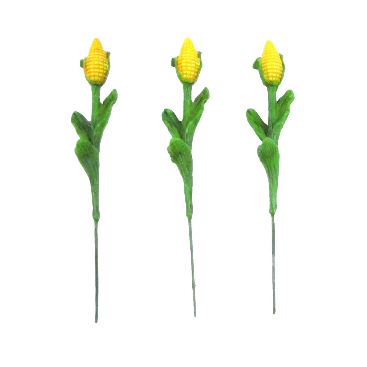 TG,LLC Treasure Gurus 3pc Miniature Corn Stalks Fairy Garden Farm Ornament Set Mini Plant Dollhouse Decor Accessory