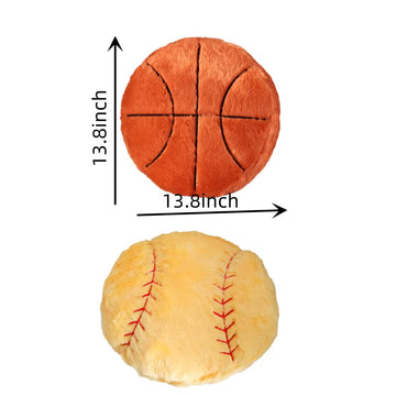 JPORSHU 2PCS Baseball Plush Pillow?White Baseball Pillow Soft Fluffy Football Stuffed Plushies Toy ?Toys Gift for Kids Boy Girls Children Room