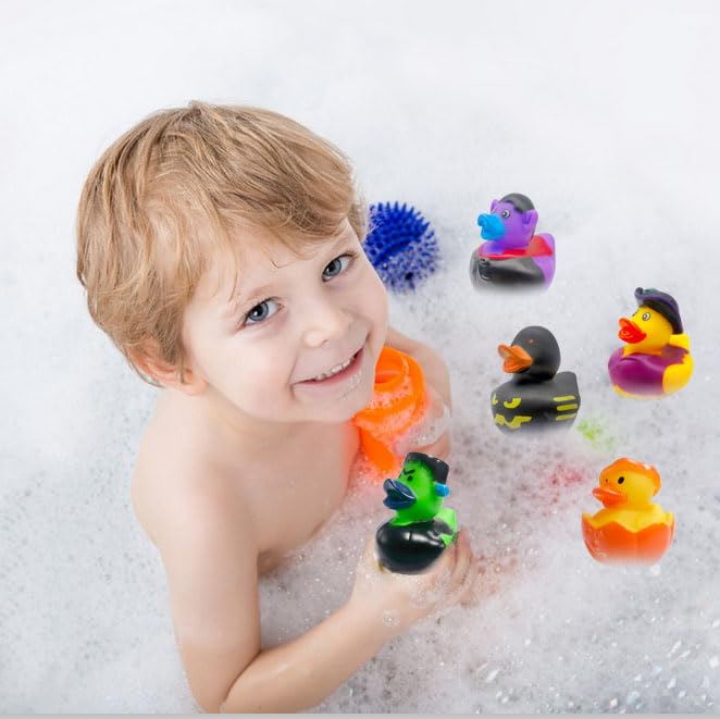 27 Pcs Halloween Party Favors Rubber Ducks,Baby Showers Accessories Bath Toys for Kids Halloween Decorations Trick or Treat Supplies Goodie Bag