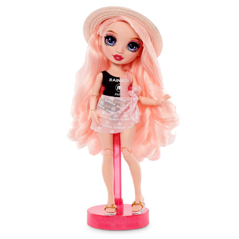 Rainbow High Pacific Coast Bella Parker- Pink Fashion Doll with 2 Designer Outfits, Pool Accessories Playset, Interchangeable Legs, Toys for Kids, for