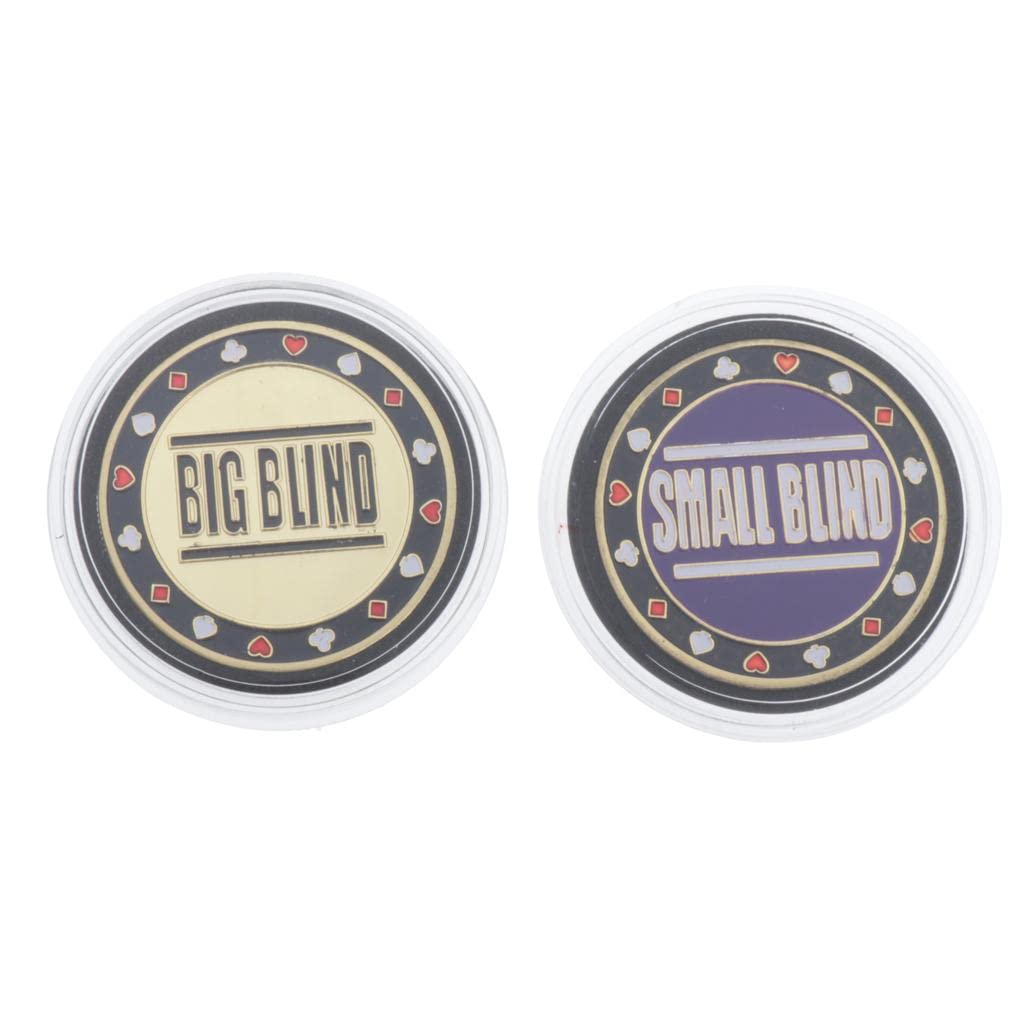 LoveinDIY 2 Metal Chips Big Small Dealer Buttons for Texas