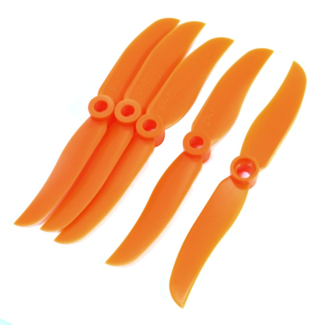 uxcell 5pcs Orange RC Helicopter Motor 6mm Shaft EP-5030 Propeller Prop Set