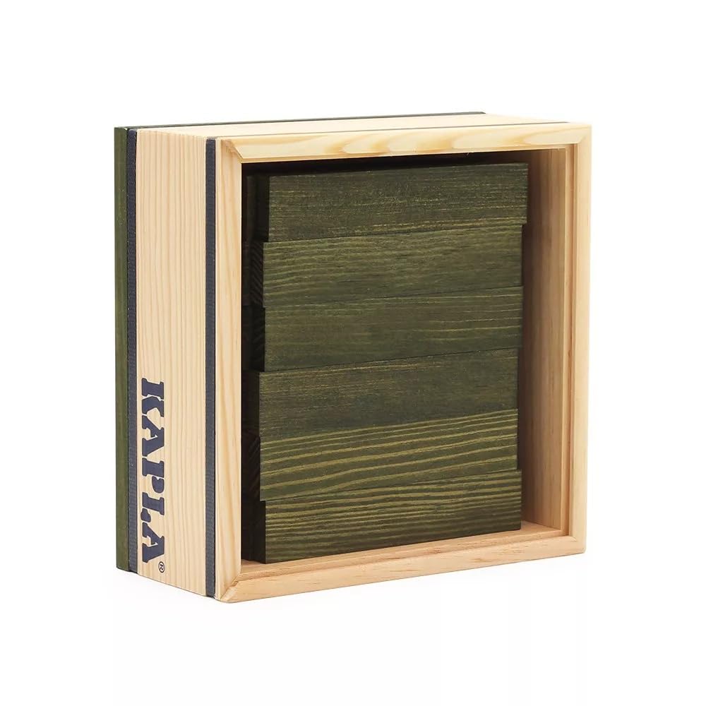 KAPLA 40 Squares Green - Wooden Construction Set - 40 Green Colored Building Planks - for Ages 3+