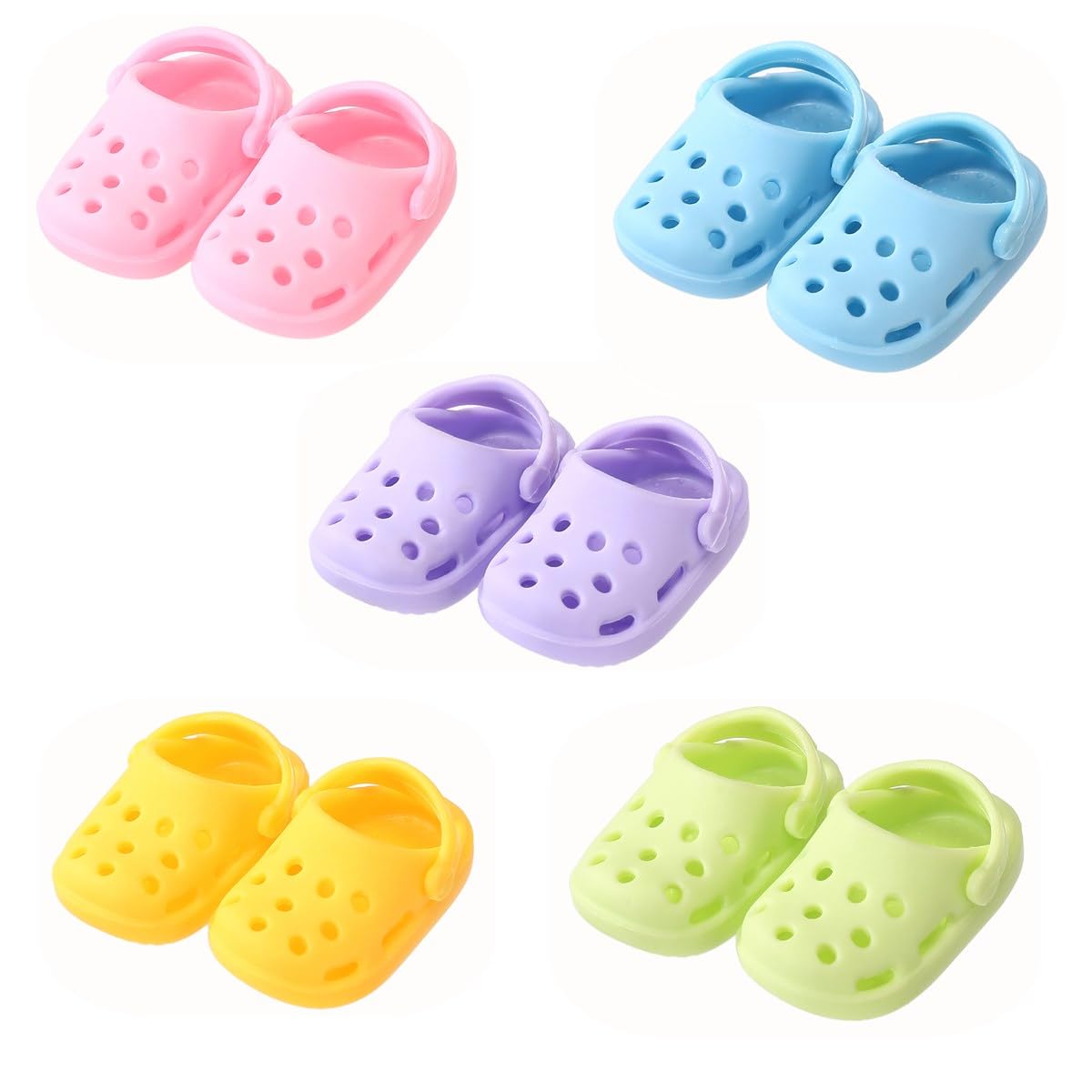 5 Pairs of Doll Shoes Suitable for 17cm Dolls, 5 Colors Suitable for Different Clothing Styles, 17cm Doll Accessories (5 Pcs A)