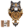3D Wooden Puzzles for Adults Gray Wolf Design Clock Model Kit with Pendulum
