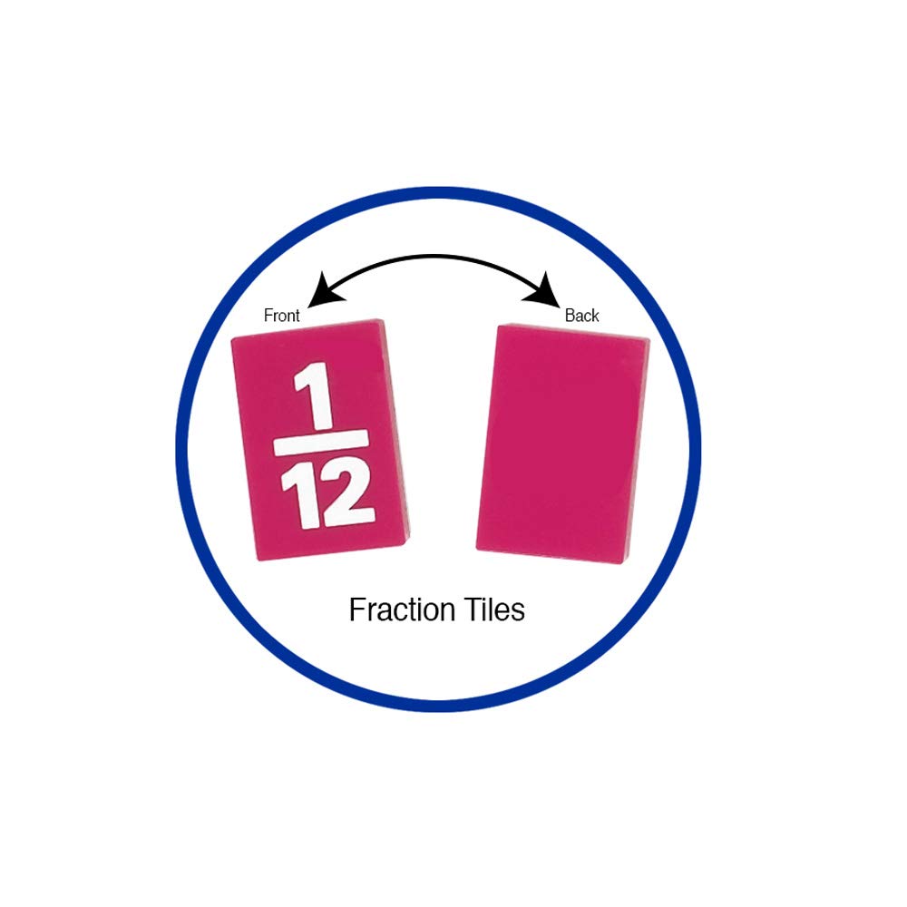 EAI Education Fraction Tiles Without Tray: Numbered - Set of 51