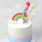 Xihuimay 15pcs Cake Topper Birthday Set Happy Birthday Banner Handmade Cupcake Topper including Colorful Rainbow Clouds Balloon Stars Picks for Boys