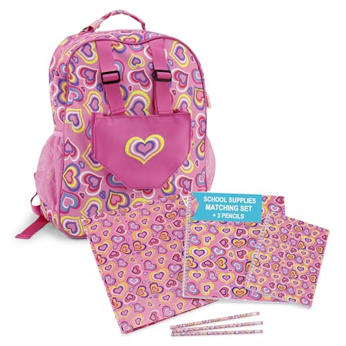 Emily Rose Kids Daypack Overnight Backpack 18-inch Doll Travel Carrier Includes Carry Pouch for Baby Dolls/Stuffed Animals | Little Girls Back Pack