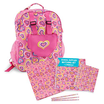 Emily Rose Kids Daypack Overnight Backpack 18-inch Doll Travel Carrier Includes Carry Pouch for Baby Dolls/Stuffed Animals | Little Girls Back Pack