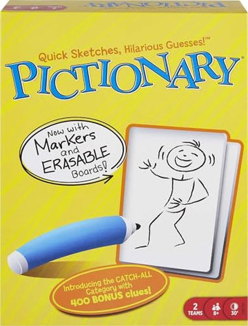 Mattel Games Pictionary Classic Board Game of Drawing & Guessing for Families & Game Night, Team Play with Unique Catch-All Category for Players 8+