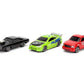 Jada Fast & Furious 1.65" Nano 3-Pack Die-cast Cars, Toys for Kids and Adults