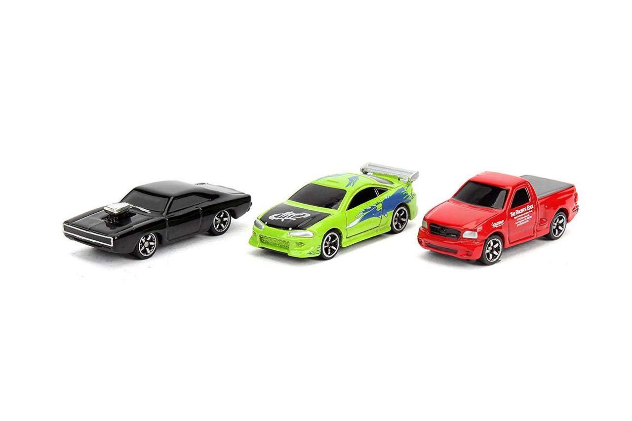 Jada Fast & Furious 1.65" Nano 3-Pack Die-cast Cars, Toys for Kids and Adults
