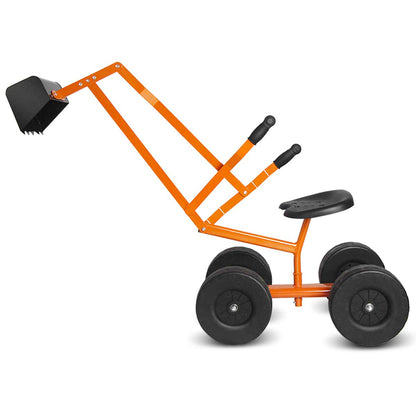 HONEY JOY Ride on Sand Digger, Metal Sit on Crane Sandbox Digger Toy with Seat & Handle, Toddlers Excavator Ride on Toy for Backyard, 4 Wheeler Kids