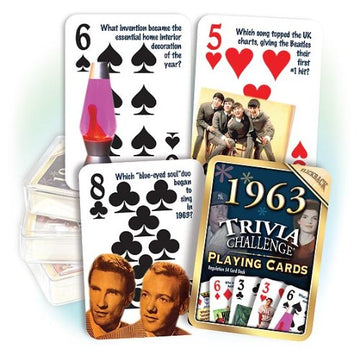Flickback 1963 Trivia Playing Cards: Great Anniversary or Birthday Gift