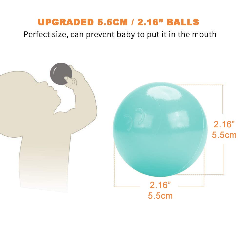 Wonder Space Soft Pit Balls, Chemical-Free Crush Proof Plastic Ocean Ball, BPA Free with No Smell, Safe for Toddler Ball Pit/Kiddie Pool/Indoor Baby