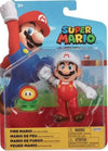 Super Mario Fire Mario 4 Inch Action Figure with Fire Flower