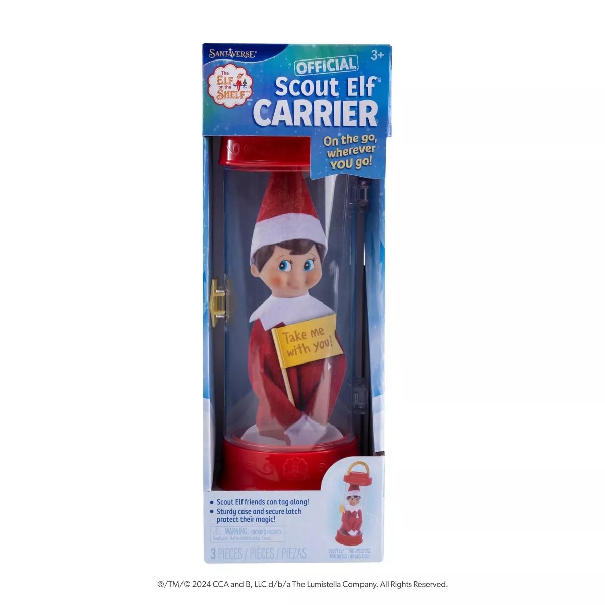 The Elf on the Shelf Travel Set: Scout Elf Carrier and Plushee Pal Mini Clip-On (Boy Dark)