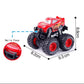 LATUROP 1/55 Mini Big Wheels Set 1 Pack, Movie Car 3 Toy Series, Metal Diecast Cartoon Vehicles for Childern's Gift, Black Storm Jackson. (Red MCQ)
