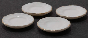 International Miniatures by Classics Dollhouse Miniature Fluted Edge Dinner Plates with Gold Trim