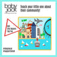 Baby Jack & Co 8x8” Learning Lovey San Diego California Tag Toys for Babies - Baby Crinkle Toys - Soft & Safe - Learn USA Cities and Shapes - Ideal