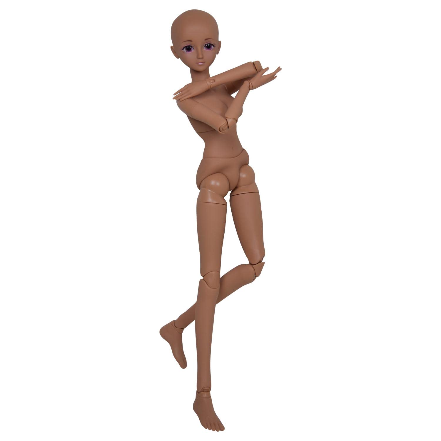 Proudoll 1/3 BJD Doll Tan Skin Customized Black Doll Body 60cm 24Inches Ball Jointed SD Dolls Joints Move PVC DIY Gift (Aimee)