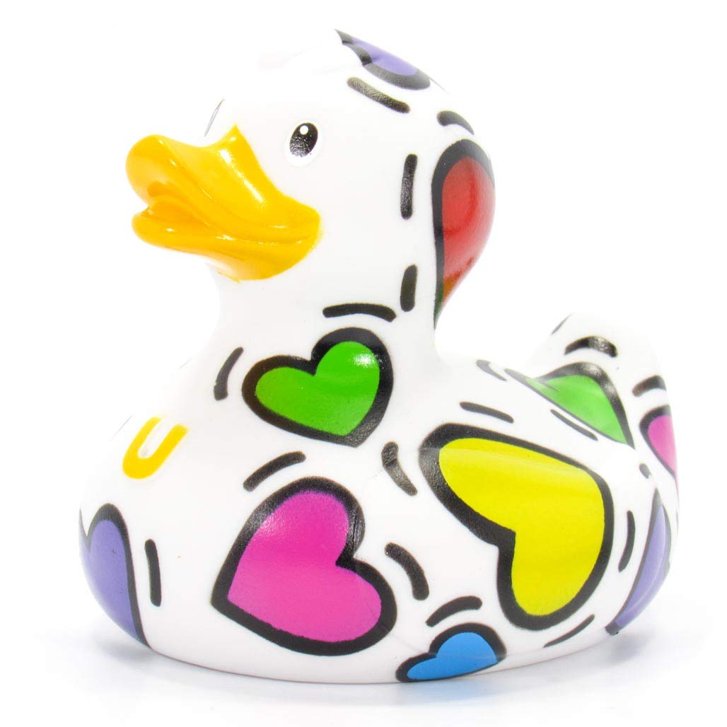 Pop Heart (Love/Valentines) Rubber Duck by Bud Ducks | Elegant Gift Packaging - "Living in a bubble of love!" | Child Safe | Collectable