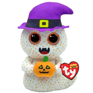 Ty Beanie Boo Flicker the Ghost with a Hat for Halloween 2025-6"