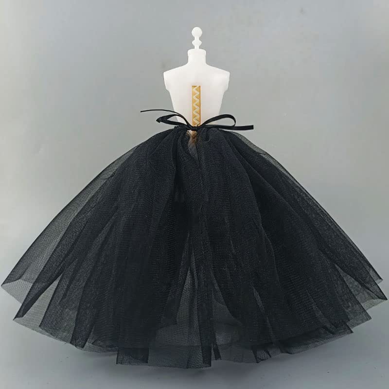 2pcs/lot Fashion Petticoat for 11.5" 1/6 Doll Slip Wedding Dress Underskirt Clothes Outfits 1/6 BJD Dollhouse Accessories (2pcs Black Slip)