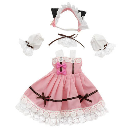 SingYang bjd Doll Dress, 12" Smart Doll cat Ear Accessories and Dress, 1/6 Ball Joint Doll Lolita Dress (Clothes only, Doll not Included)
